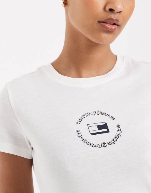 Tommy Jeans – Biały dopasowany T-shirt z logo, 2 z 4
