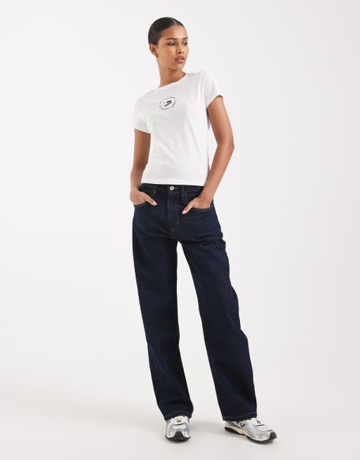 Tommy Jeans – Biały dopasowany T-shirt z logo, 4 z 4