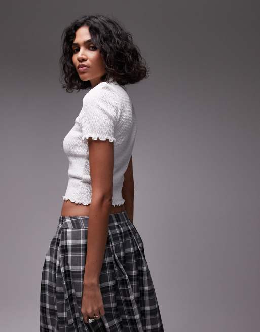 Tommy Jeans – Biały marszczony top z kołnierzykiem polo, 3 z 4