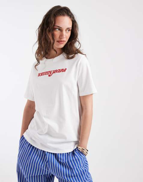 Tommy Jeans – Biały T-shirt o luźnym kroju z logo - view 1