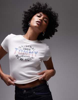 Tommy Jeans – Biały T-shirt z logo USA - view 1