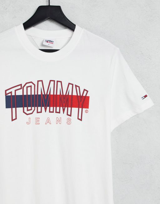 Tommy Jeans – Biały T-shirt z logo w stylu uczelnianym, 4 z 4