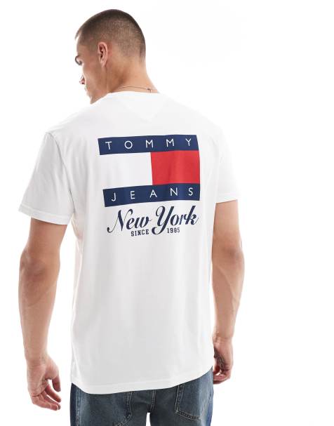 Tommy Jeans flag back print graphic t-shirt in white