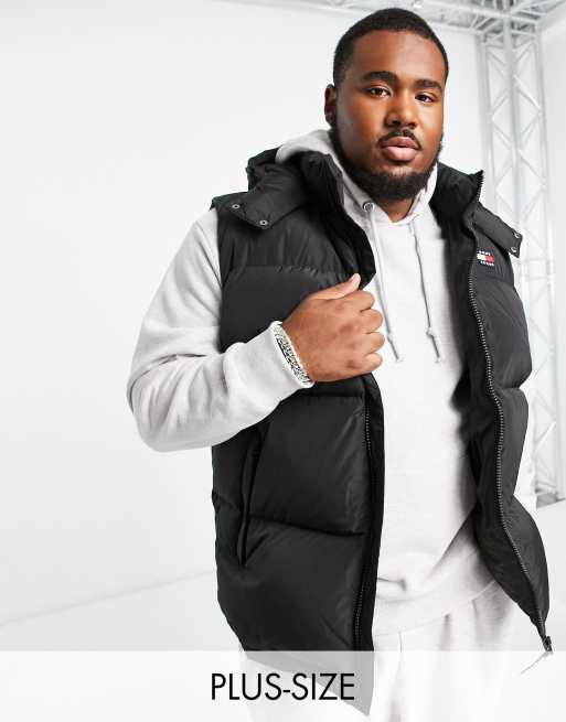 Tommy Jeans Big & Tall - Alaska - Doudoune sans manches en polyester avec capuche amovible 