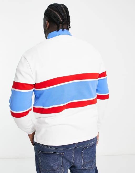 Tommy Jeans Big & Tall archive collegiate logo rugby polo shirt in white, 2 of 4