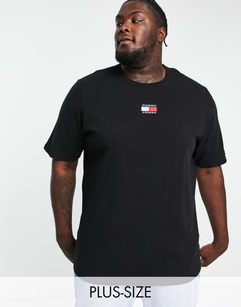 Tommy Jeans Big & Tall centre badge logo t-shirt in black - view 1