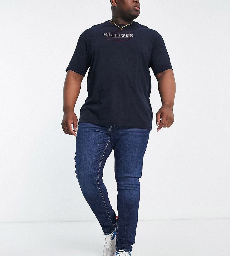 Tommy Jeans Big & Tall cotton blend scanton slim fit jeans in dark blue wash - MBLUE
