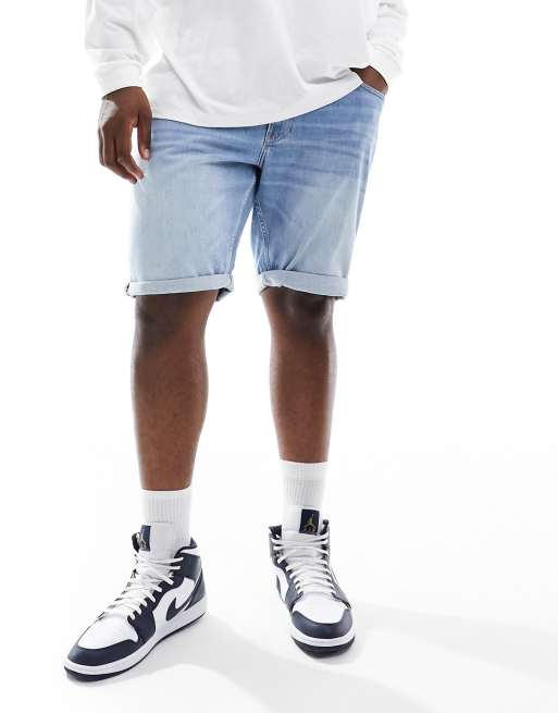 Tommy Jeans Big & Tall - Denim short in blauw met lichte wassing