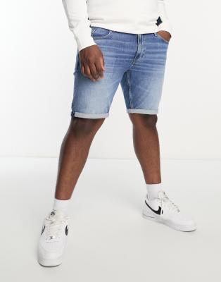 Tommy Jeans Big & Tall denim shorts in mid wash blue