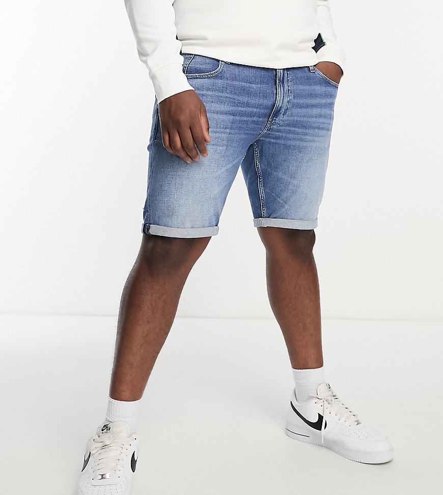 Tommy Jeans Big & Tall denim shorts in mid wash blue