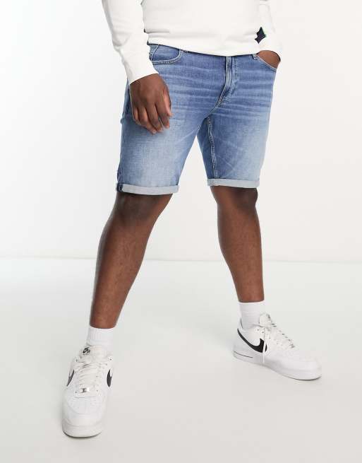 Tommy Jeans Big & Tall - Denimshorts i blå mellemvask