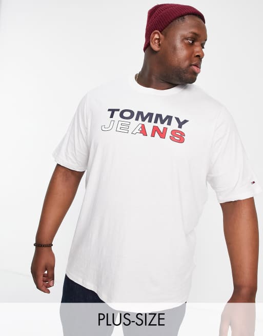 Tommy Jeans Big Tall essential logo T shirt in white