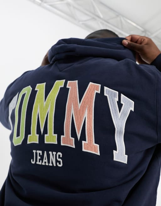 Tommy Jeans Big Tall flag logo hoodie in navy ASOS