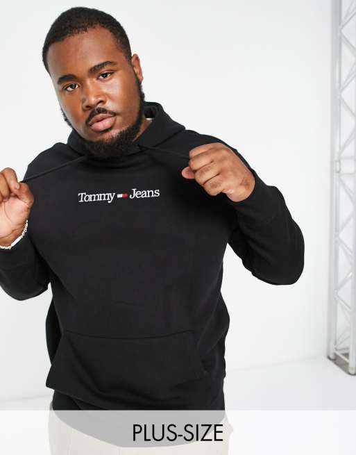 Tommy Jeans Big & Tall hoodie logo | ASOS in linear black