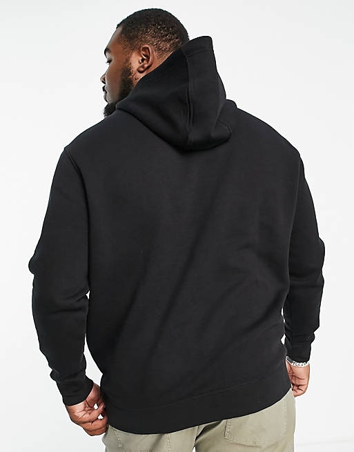 Tommy Jeans Big & Tall linear logo hoodie in black | ASOS