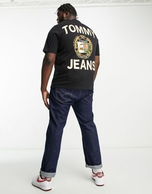 Tommy Jeans Big & Tall luxe chest logo t-shirt in black - ASOS Price Checker