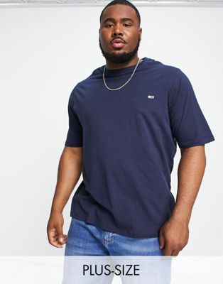 Tommy Jeans Big & Tall cotton corporate logo t-shirt in navy - NAVY