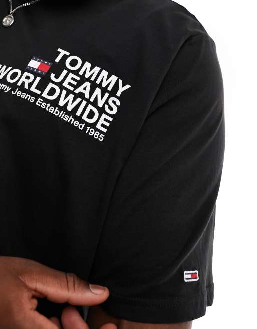 Tommy Jeans Big & Tall regular entry logo t-shirt in black