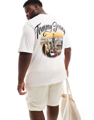 Big & Tall relaxed vintage city logo t-shirt in off white