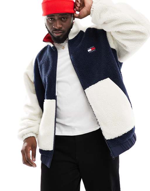 Tommy Jeans Big Tall reversible sherpa jacket in multi ASOS