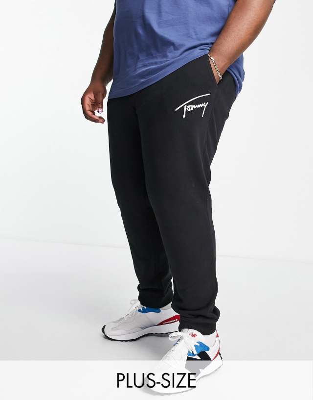 Tommy Jeans Big & Tall signature logo sweatpants in black