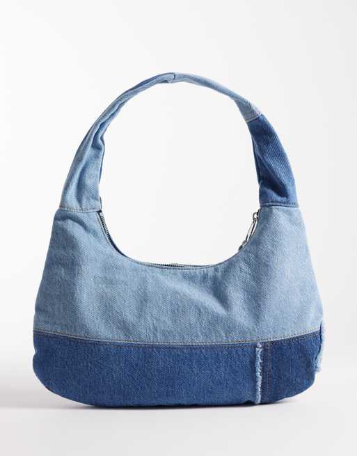 Tommy Jeans – Blå axelväska i denim med lappad design och logga, 4 av 4