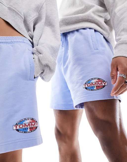 Tommy Jeans – Blå strandshorts i unisex-modell med mönstrad båge, 5 av 5