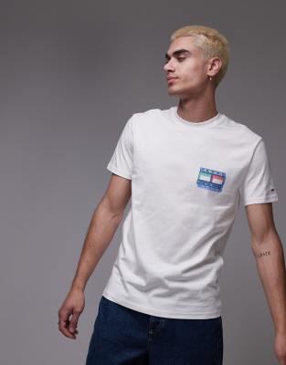Tommy Jeans Blurry Flag Back Print T-shirt In White