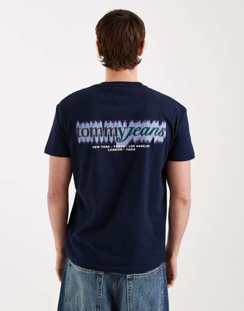 Tommy Jeans blurry script back graphic t-shirt in navy