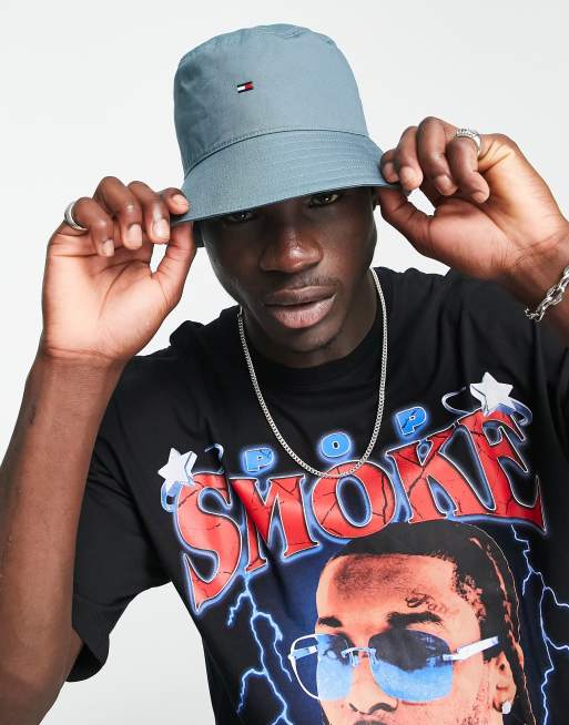 Tommy Jeans - Bob en coton avec logo drapeau - Bleu - MBLUE