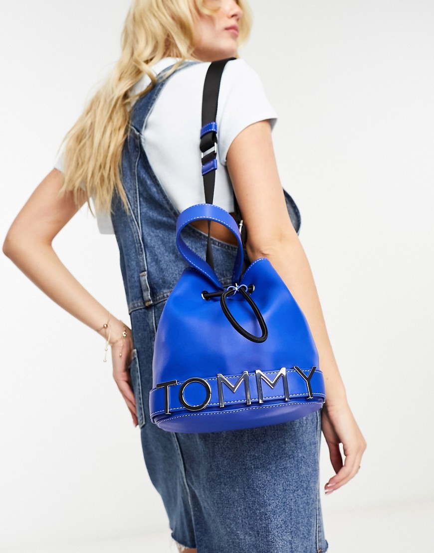 Tommy Jeans bold bucket bag in ultra blue