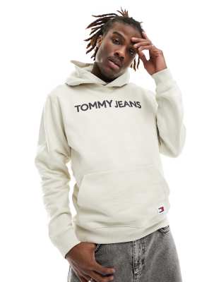 Tommy Jeans – Bold Classics – Kapuzenpullover in Beige mit normalem Schnitt