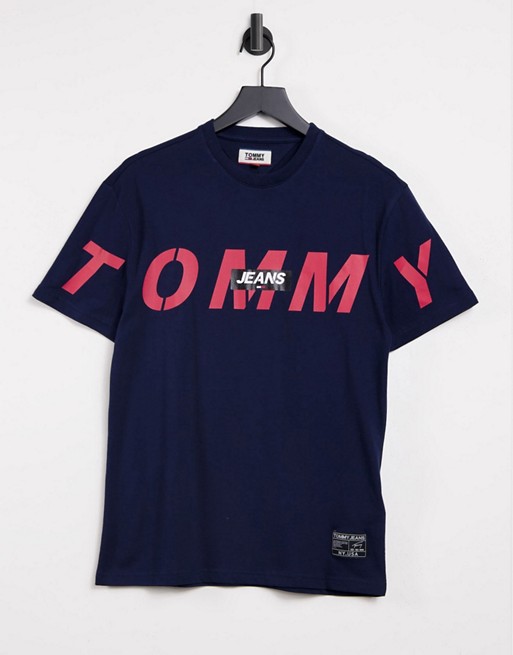 Tommy Jeans bold logo t-shirt in navy