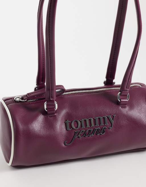 Tommy Jeans bold script logo shoulder bag in brown, 3 of 4