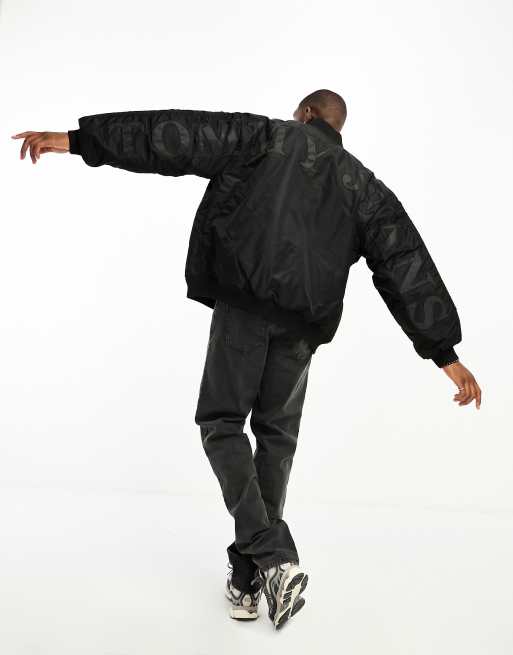 Tommy Jeans - Bomber oversize effet ton sur ton - Noir
