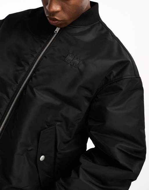 Tommy Jeans Bomber oversize effet ton sur ton Noir ASOS
