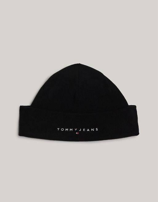 Tommy Jeans - Bonnet à broderie logo - Noir