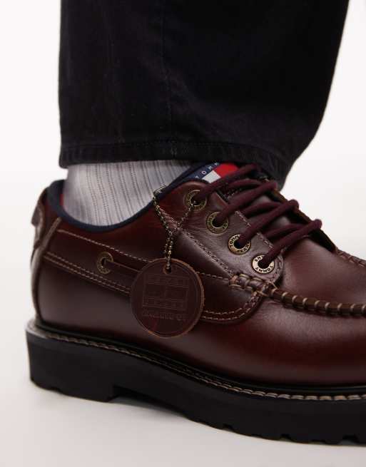 Tommy Jeans – Bordowe sznurowane buty żeglarskie, 2 z 4