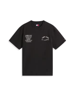 Tommy Jeans Boroughs Back Print T-shirt In Black