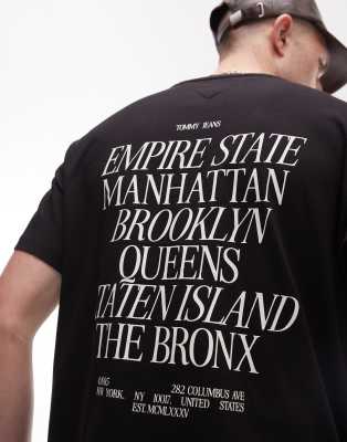 Tommy Jeans boroughs backprint t-shirt in black - view 1