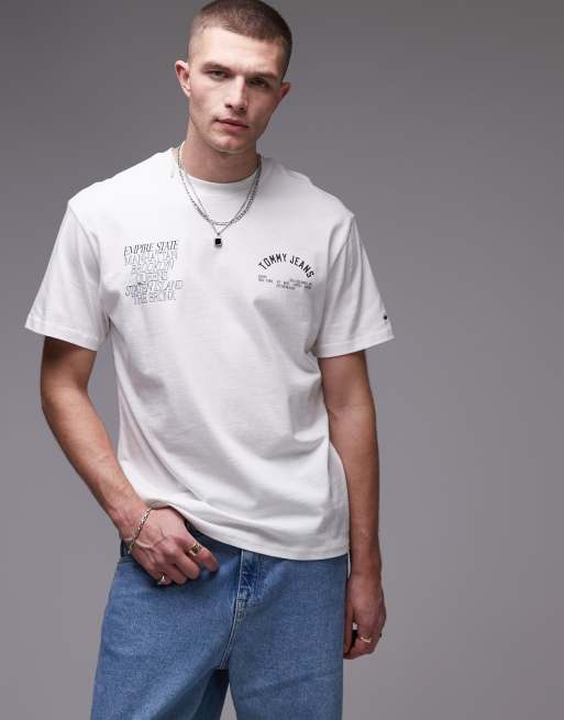 Tommy Jeans – Boroughs – Biały T-shirt z napisem na plecach, 4 z 4