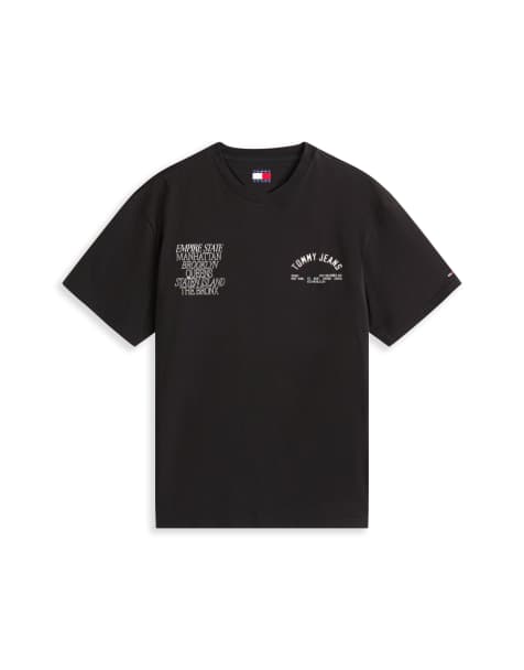 Tommy Jeans - Boroughs - T-shirt met print op de achterkant in zwart - view 1