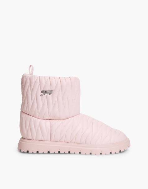 Tommy Jeans bottes de neige matelassées à doublure chaude en rose bonbon - view 1