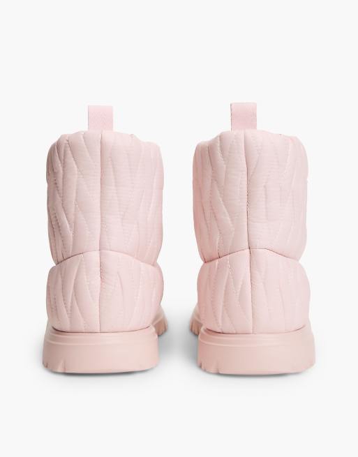 Tommy Jeans bottes de neige matelassées à doublure chaude en rose bonbon, 4 de 7