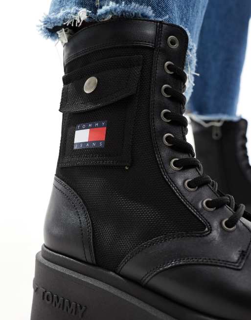 tommy jeans bottine lacet tommy hilfiger femme