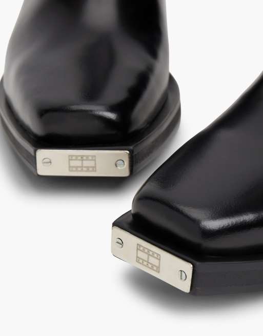 Tommy Jeans bottes western noires à bride à boucle, 6 de 7