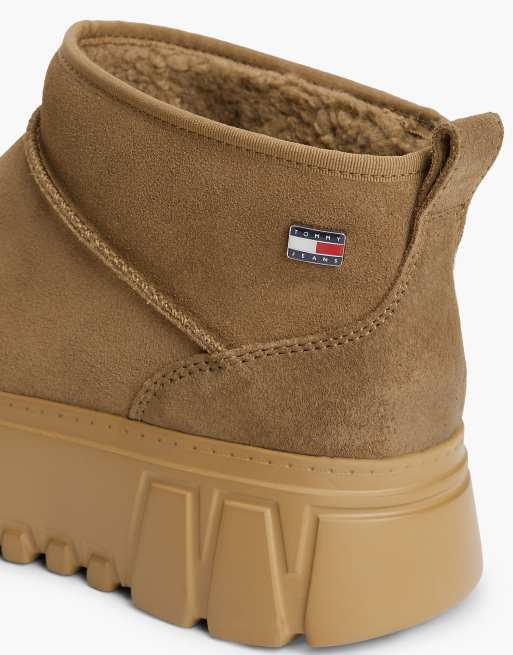 Tommy Jeans bottines à plateforme doublées chaudes couleur kaki, 6 de 7