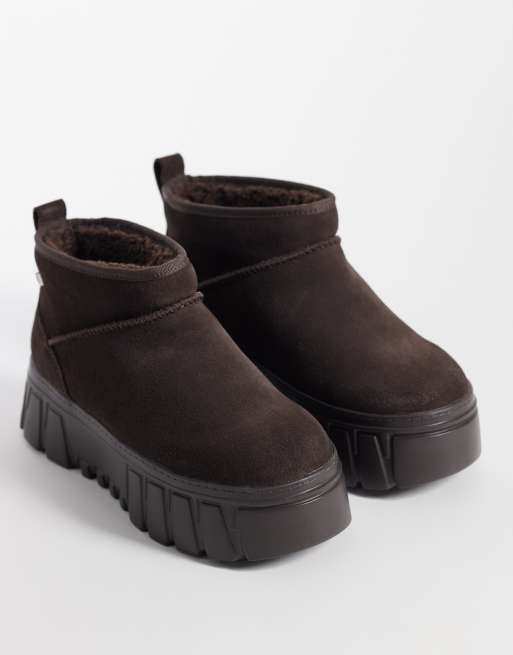 Tommy Jeans bottines à plateforme en daim marron foncé, 3 de 4