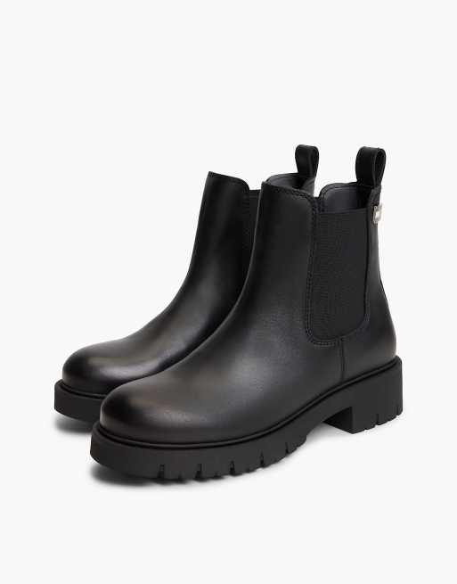 Tommy Jeans - Bottines Chelsea en cuir à semelle crantée - Noir, 2 de 7