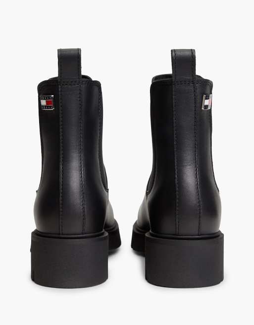 Tommy Jeans - Bottines Chelsea en cuir à semelle crantée - Noir, 4 de 7